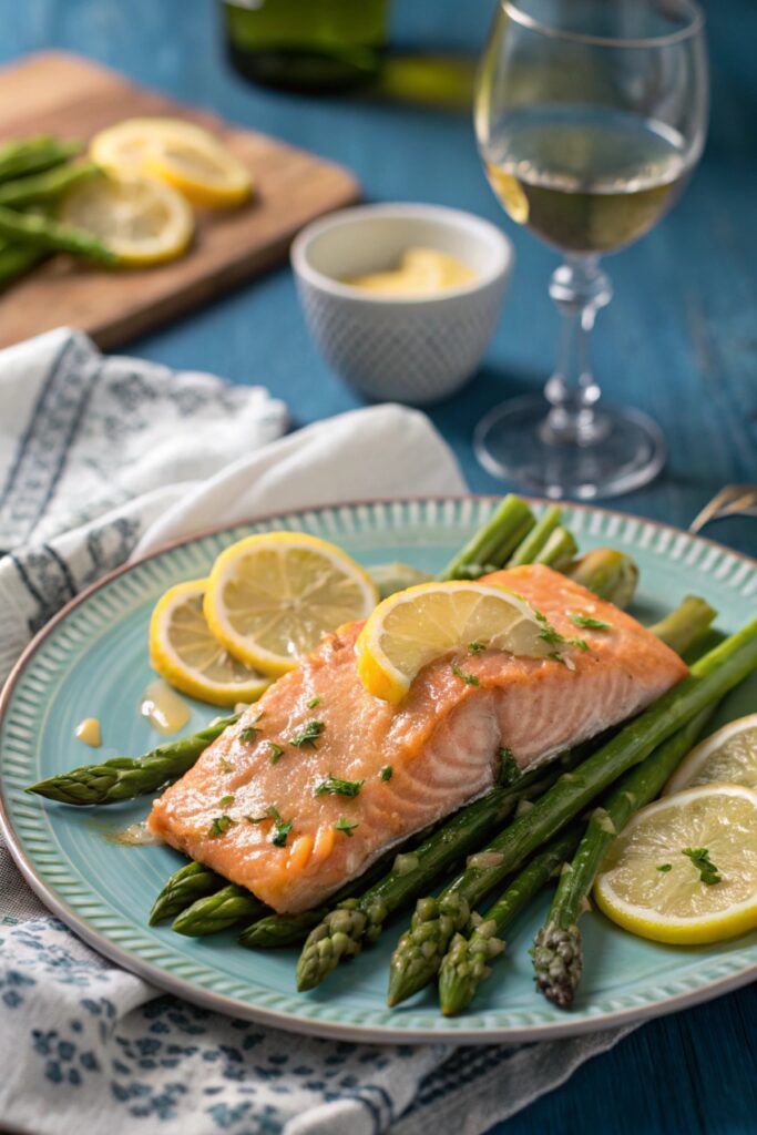 Lemon Butter Salmon – Low-Carb Dinner Meal Idea 5 Printable recipe card with lemon butter salmon photo
